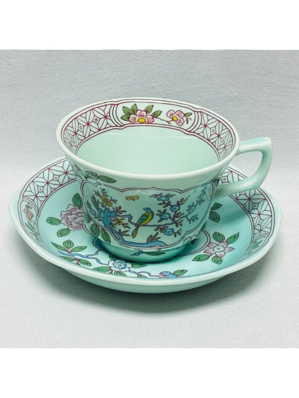 Adams Calyx Ware Singapore Bird 6 Oz Cup & Saucer Set English Ironstone
